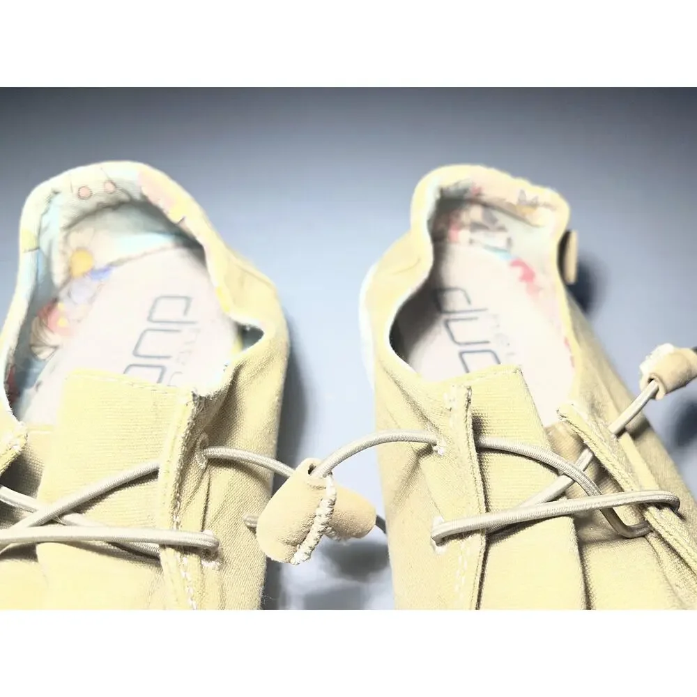 Hey Dude Wendy Shoes Womens Size 10 Beige‎ Canvas Slip On Walking Comfort Floral